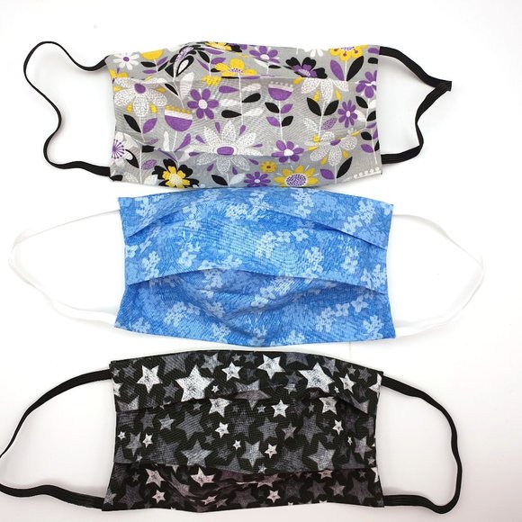 3 Face Mask Handmade Double Layer with pocket - Picture 1 of 16